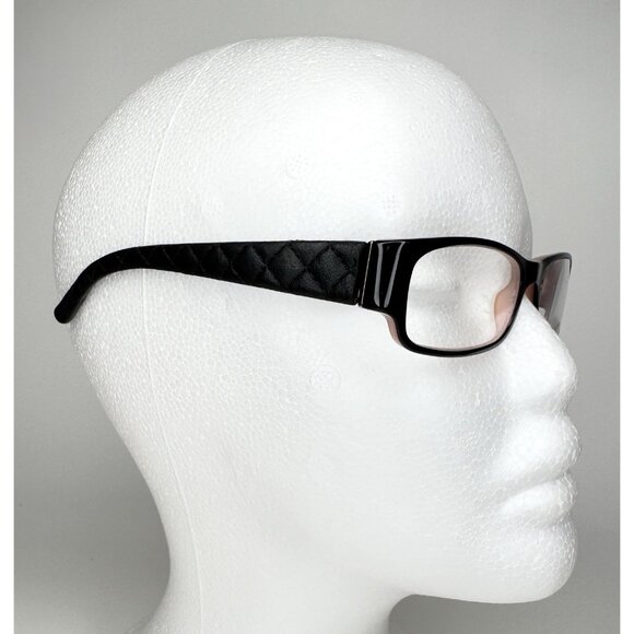 Chanel Reading Glasses Quilted Black Leather Frames Stitched W Case - Picture 4 of 12